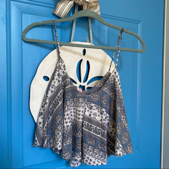 elephant pattern crop top tank top - Picture 1 of 4